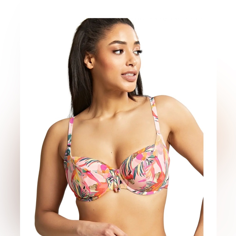 NWT Panache Paradise Tropical Print Bikini Set Top 36F Bottom M